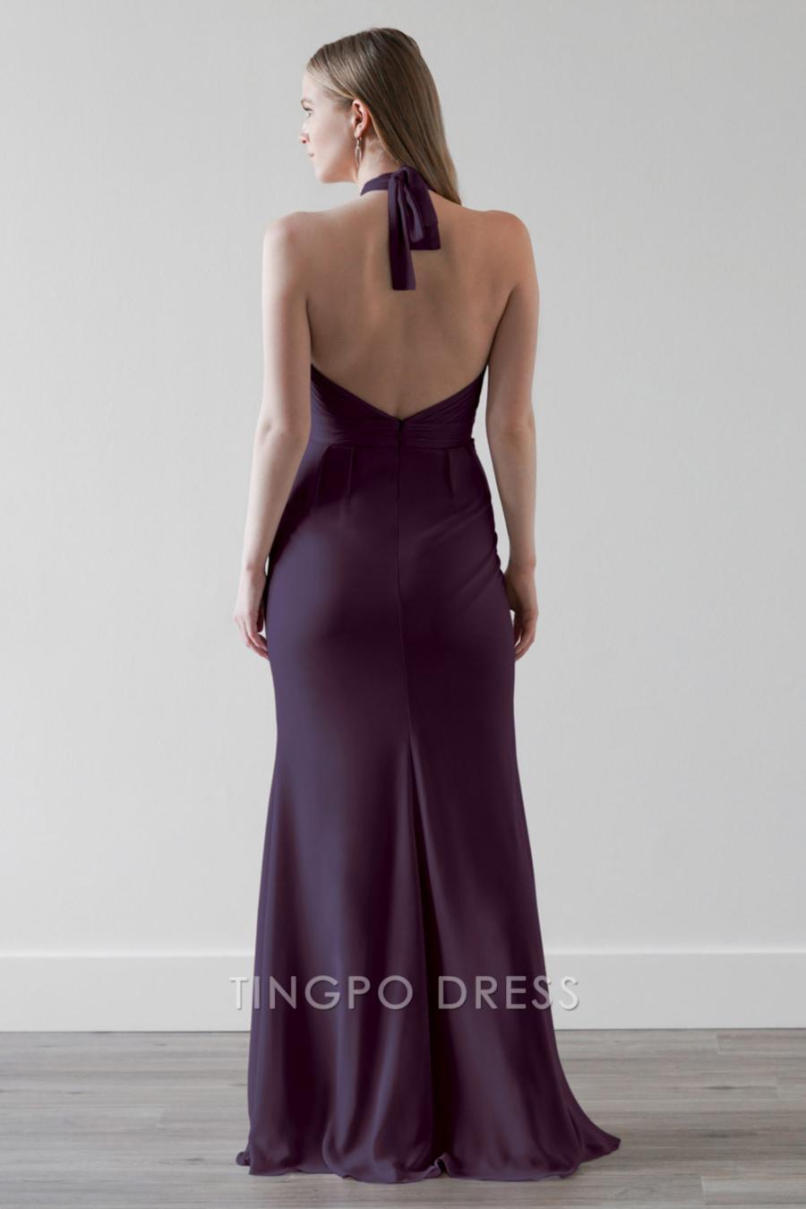 TingPo Wholesale Elegant Strapless waist cinched sleeve floor length ball dress formal women's dress